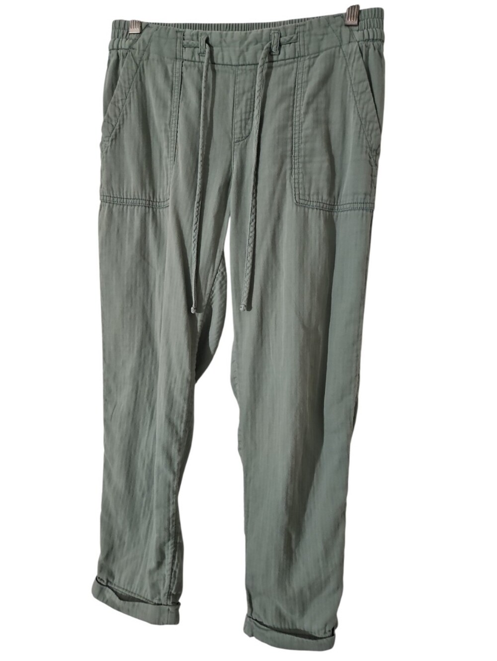 Old Navy Ankle Pants Size S Green Pull On Pockets Cotton